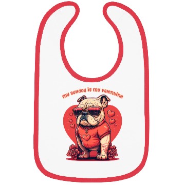 Discover My Bulldog is My Valentine Bibs