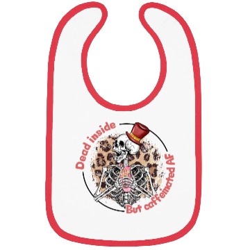 Discover Dead Inside Caffeinated Skeleton Valentine Day Bibs