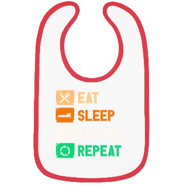 Discover Eat Sleep Baseball Repeat Funny Gaming Bibs