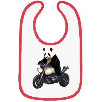 Discover Panda Riding on Motorcycle Bibs