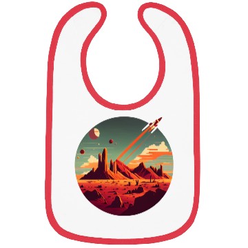 Discover Vintage Space Science Mars Fiction Geek Solar Bibs