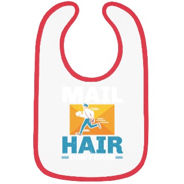 Discover Mail Hair Don't Care Mailman Postal Worker Bibs