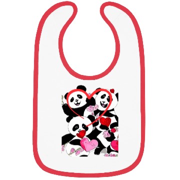 Discover Happy Panda Valentine Bibs