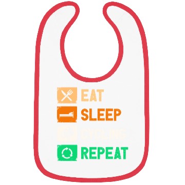 Discover Eat Sleep Cycling Repeat Funny Bibs Design