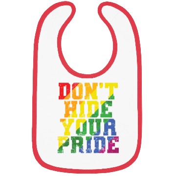 Discover Don't Hide your Pride LGBT Tolerance Rainbow Color Bibs