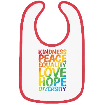 Discover Kindness Peace Equality Love Hope Diversity LGBT Bibs
