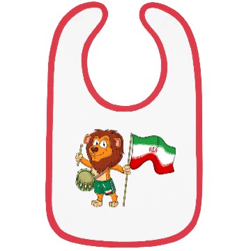 Discover Lion with the Iran flag Bibs