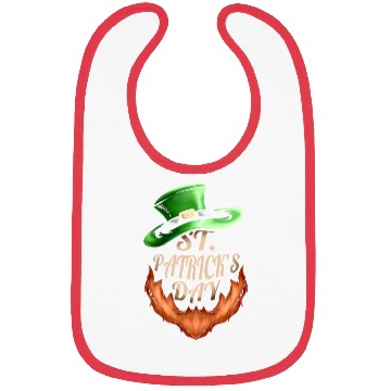 Discover Green Hat And Red Beard Logo For St Patricks Day Bibs