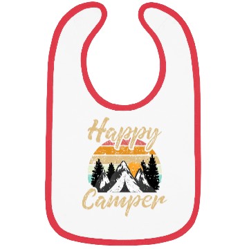 Discover Funny Camping Hiking Lover Present Happy Camper Gi Bibs