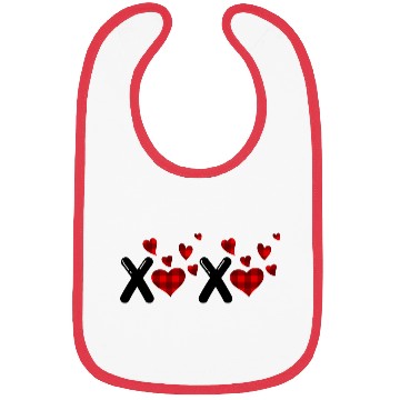 Discover Pressed Heart Plaid Pattern Design Bibs