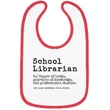Discover School Librarian Funny Definition Bibs