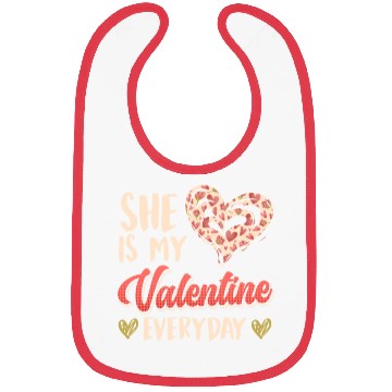 Discover She is my valentine Love Couple Valentine's Day Bibs
