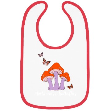 Discover Mushrooms Butterflies Design Bibs