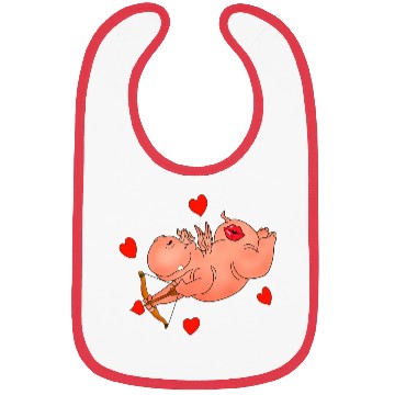 Discover Hippo Cupid. Happy Valentine's Day Bibs
