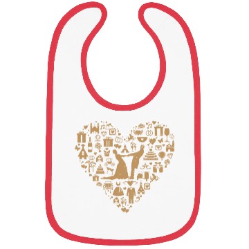 Discover Wedding Marriage Bride and Groom Heart Cloud Bibs