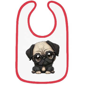 Discover Sweet cute cartoon pug Bibs