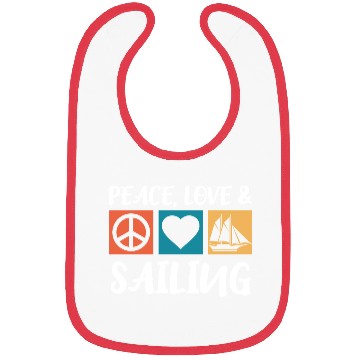 Discover Sailing Peace Love Captain Anchor Sailing Ship Bibs