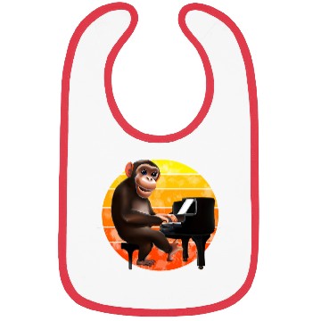 Discover Monkey at the piano Bibs