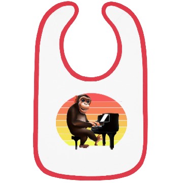 Discover Monkey at the piano Bibs