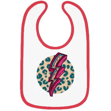 Discover Cheetah Print Lightning Bolt Bibs