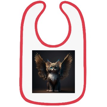 Discover Kitten Cat with wings adorable digital painting Bibs