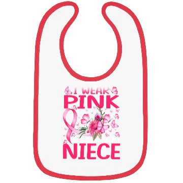 Discover I Wear Pink Because I Love My Niece Breast Cancer Bibs