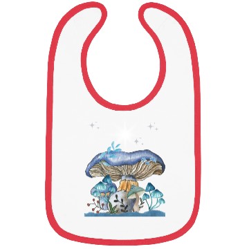 Discover Pastel Blue Mushrooms Bibs