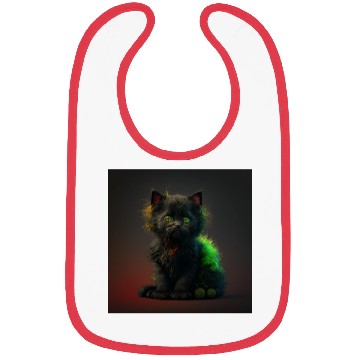 Discover Cute black kitten blended with a wicked spider Bibs