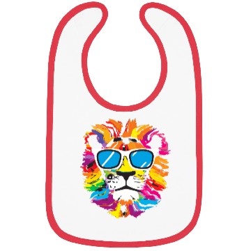 Discover The Colorful Lion Head with Glasses Bibs