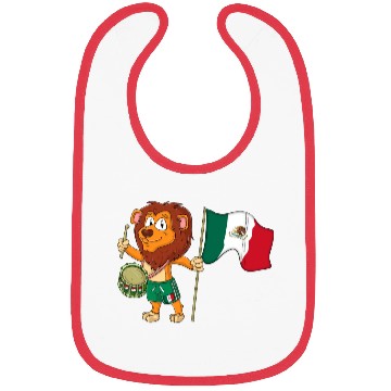 Discover Lion with the Mexico flag Bibs