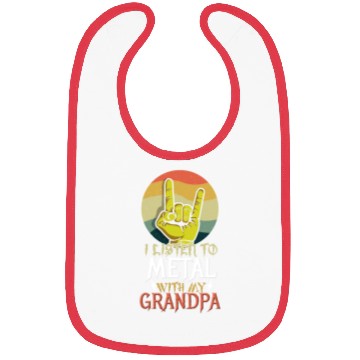 Discover Metal With Grandpa Metal Kid Music Lover Rocker Bibs
