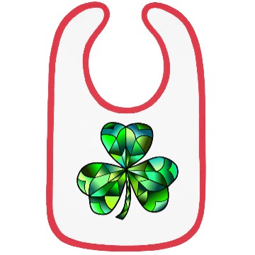 Discover Green Gradation Stained Glass Irish Clover Bibs
