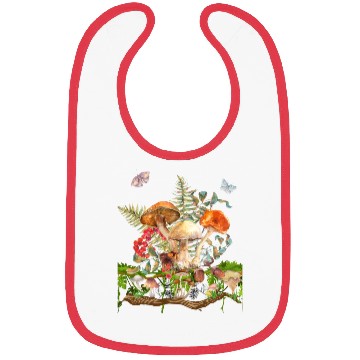 Discover Watercolor Mushrooms Bibs