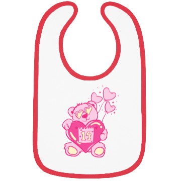 Discover Teddy bear valentine with balloons Bibs