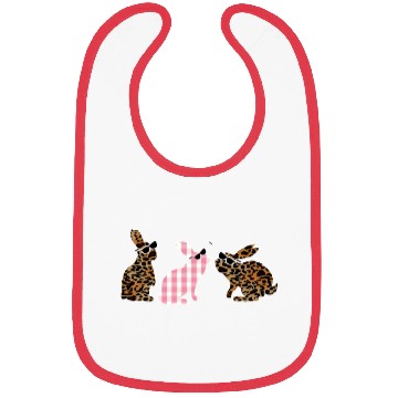 Discover Cute Leopard Plaid Bunny Sunglasses Easter Day Bibs