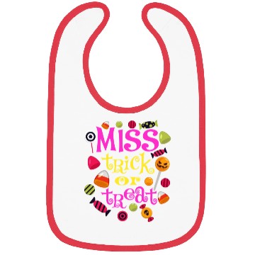 Discover Miss Trick Or Treat Halloween design Bibs