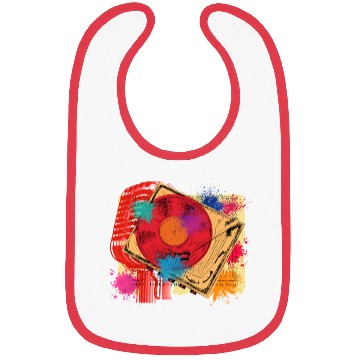 Discover Vintage Vinyl Microphone Turntable DJ 80s 90s Musi Bibs