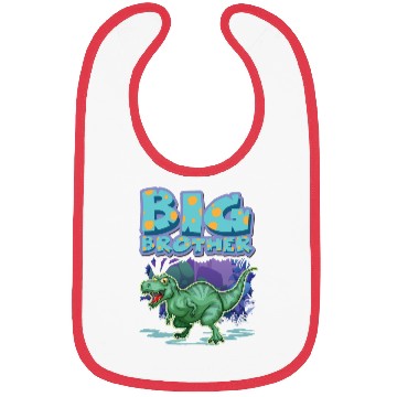 Discover Big Brother Boys Dino Lover Bibs