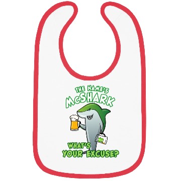 Discover St Patricks Day Shark Funny Beer Drinking Bibs