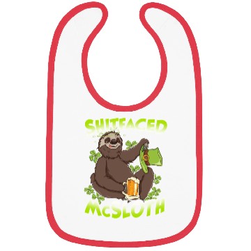 Discover St Patricks Day Sloth Shitfaced McSloth Drinking Bibs