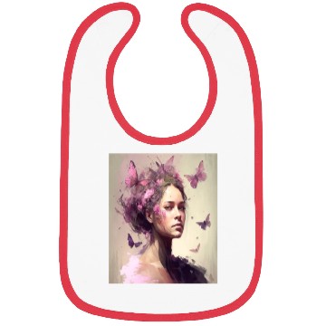 Discover Breast Cancer Survivor Pink Flower Hair Girl Bibs