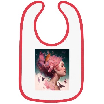 Discover Breast Cancer Survivor Pink Flower Hair Girl Bibs