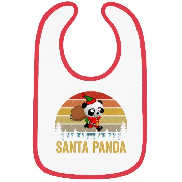 Discover Santa Panda Funny Christmas Panda Lover Bibs
