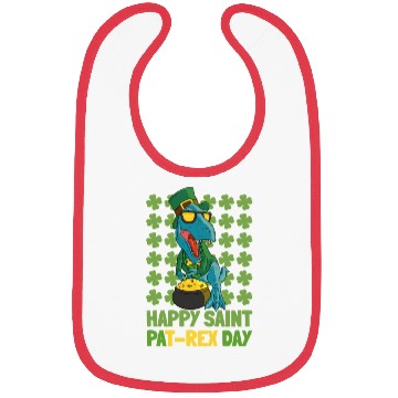 Discover Dinosaur T Rex Dino St Patricks Day Bibs