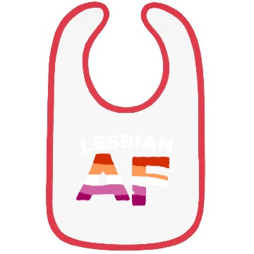 Discover Lesbian Af LGBT Pride Lesbian Rainbow Flag Bibs