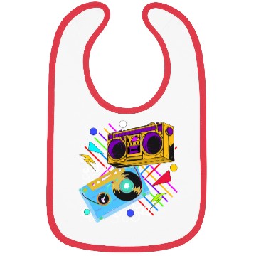 Discover 80s 90s Music Aesthetic Vintage Boombox Retro Cass Bibs