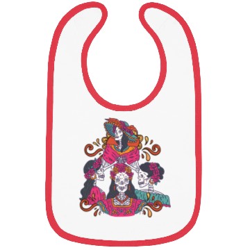 Discover Floral Tarot Card Sugar Skull Dia De Lost Muertos Bibs