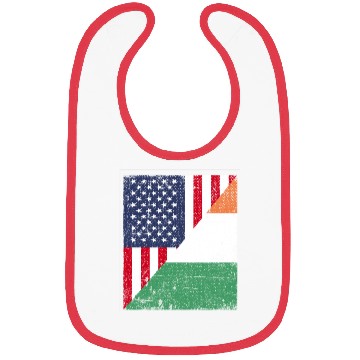 Discover Half USA Flag Half Irland Flag Bibs