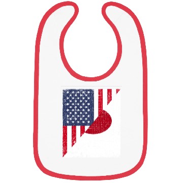 Discover Half USA Flag Half Japan Flag Bibs