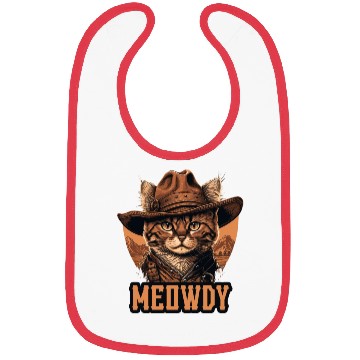 Discover Meowdy - Funny Mashup Between Meow and Howdy - Cat Bibs